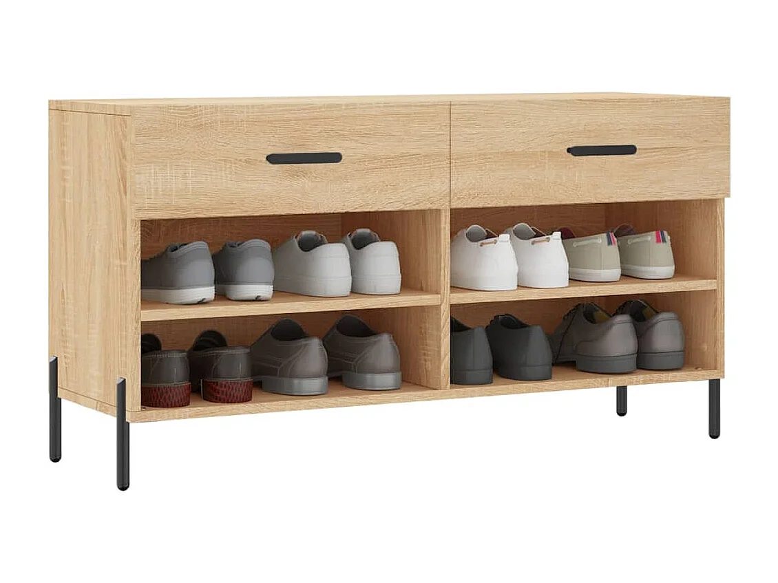 Schoenenbank 102x35x55 cm bewerkt hout sonoma eikenkleurig