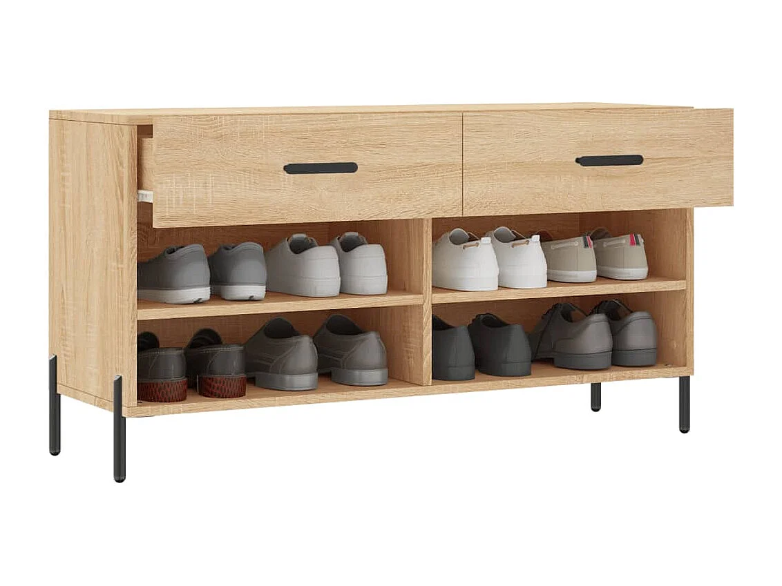 Schoenenbank 102x35x55 cm bewerkt hout sonoma eikenkleurig
