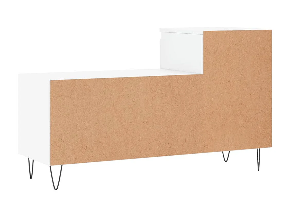 Armoire à chaussure Blanc brillant 102x36x60 Bois ingénierie