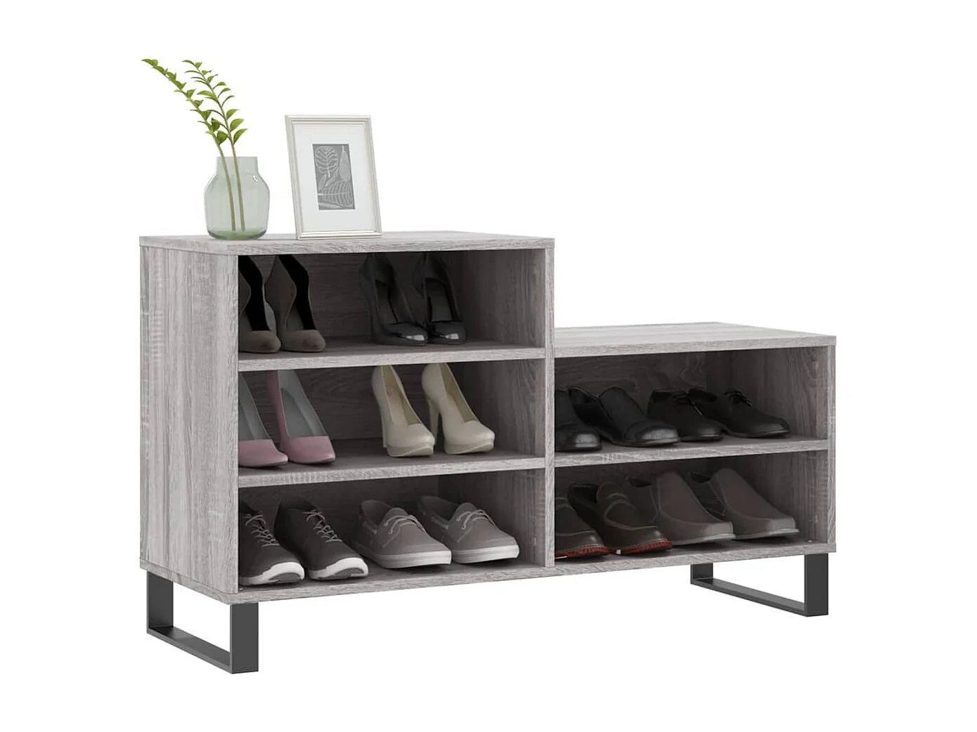 Armoire à chaussures Sonoma gris 102x36x60 Bois d'ingénierie