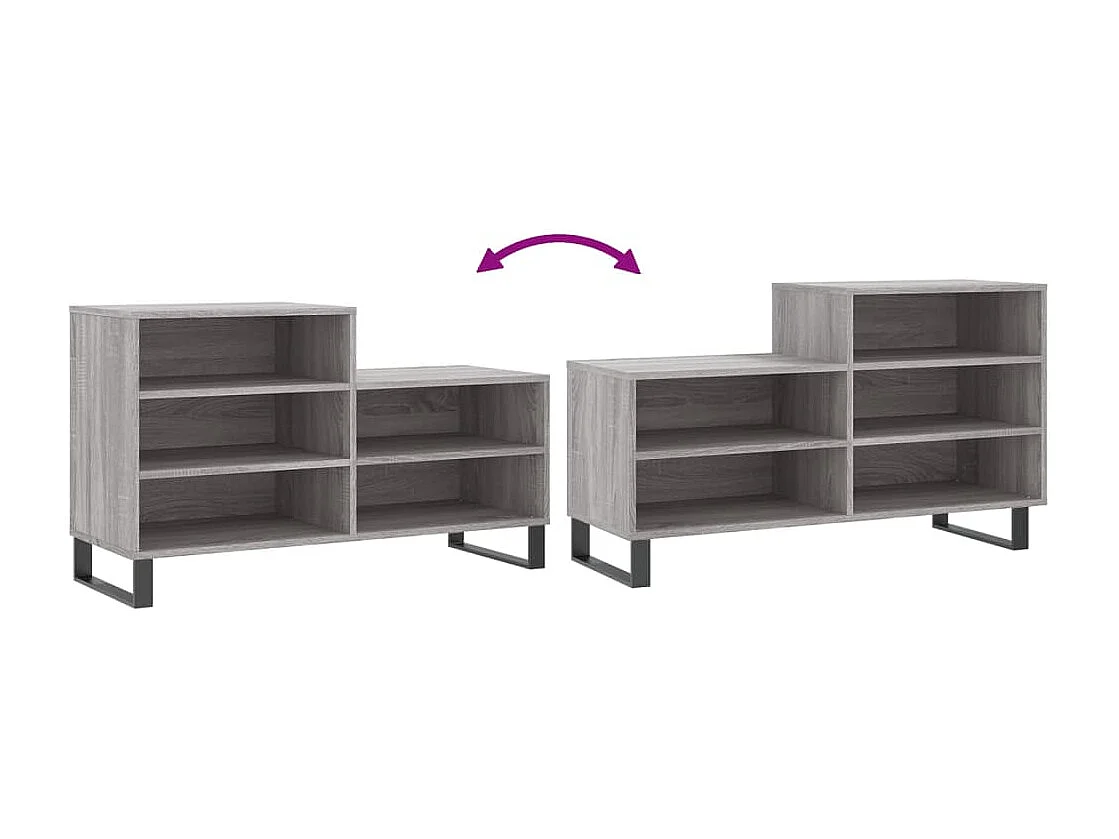 Armoire à chaussures Sonoma gris 102x36x60 Bois d'ingénierie