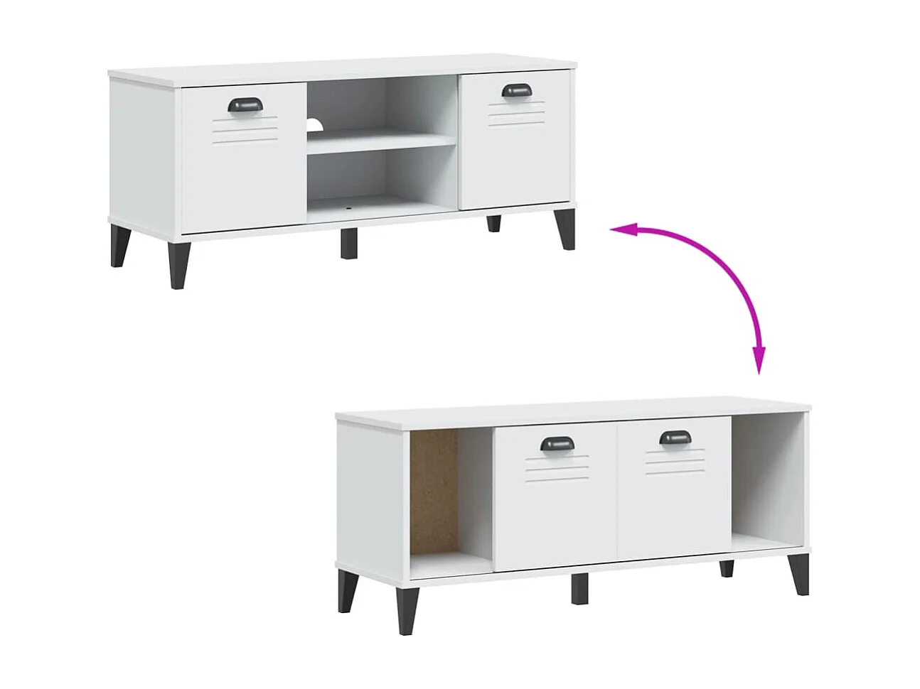 Banc à chaussures VIKEN blanc 106x35x45 bois massif de pin