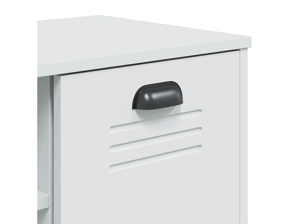 Banc à chaussures VIKEN blanc 106x35x45 bois massif de pin
