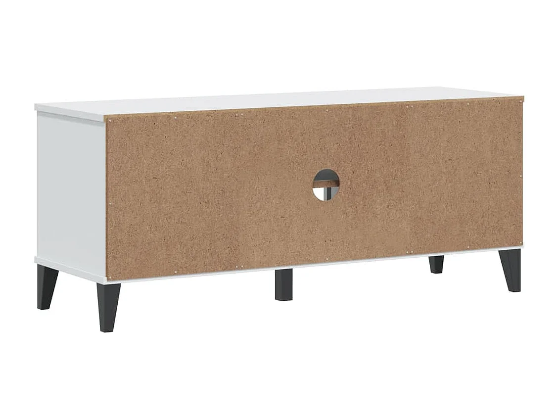 Banc à chaussures VIKEN blanc 106x35x45 bois massif de pin