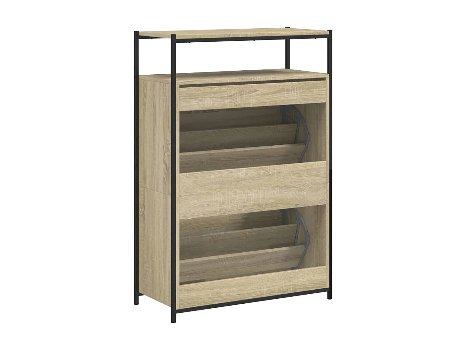 Armoire à chaussures chêne sonoma 75x34x112 bois d'ingénierie