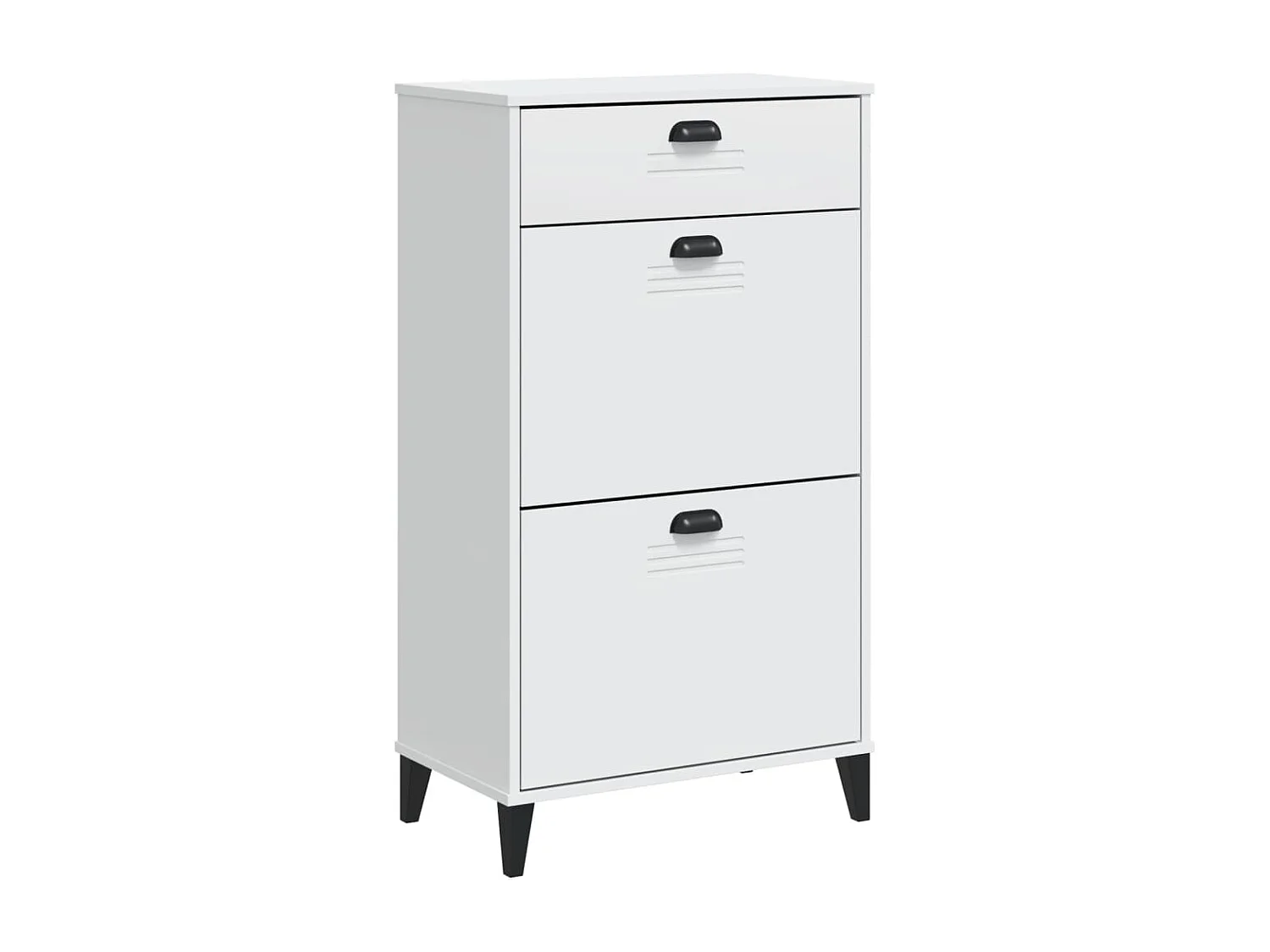 Armoire à chaussures VIKEN blanc bois de pin solide