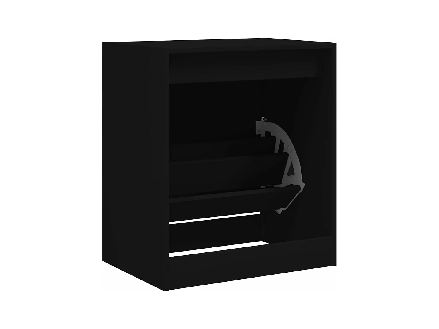 Armoire à chaussures noir 60x42x69 bois d'ingénierie