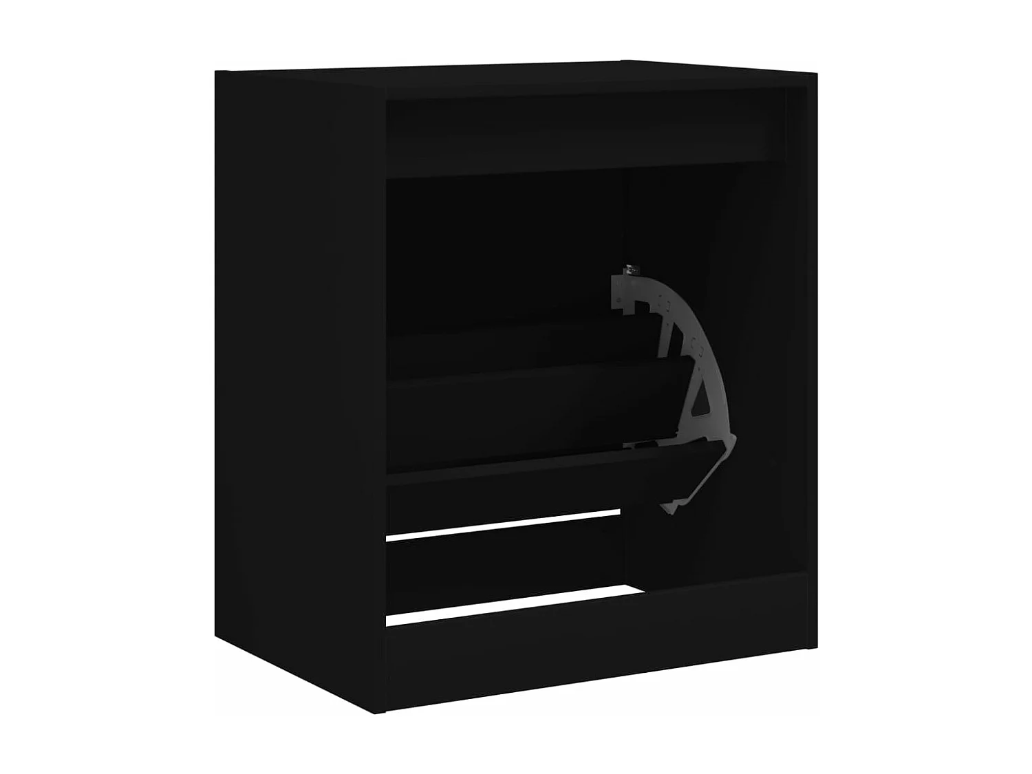 Armoire à chaussures noir 60x42x69 bois d'ingénierie