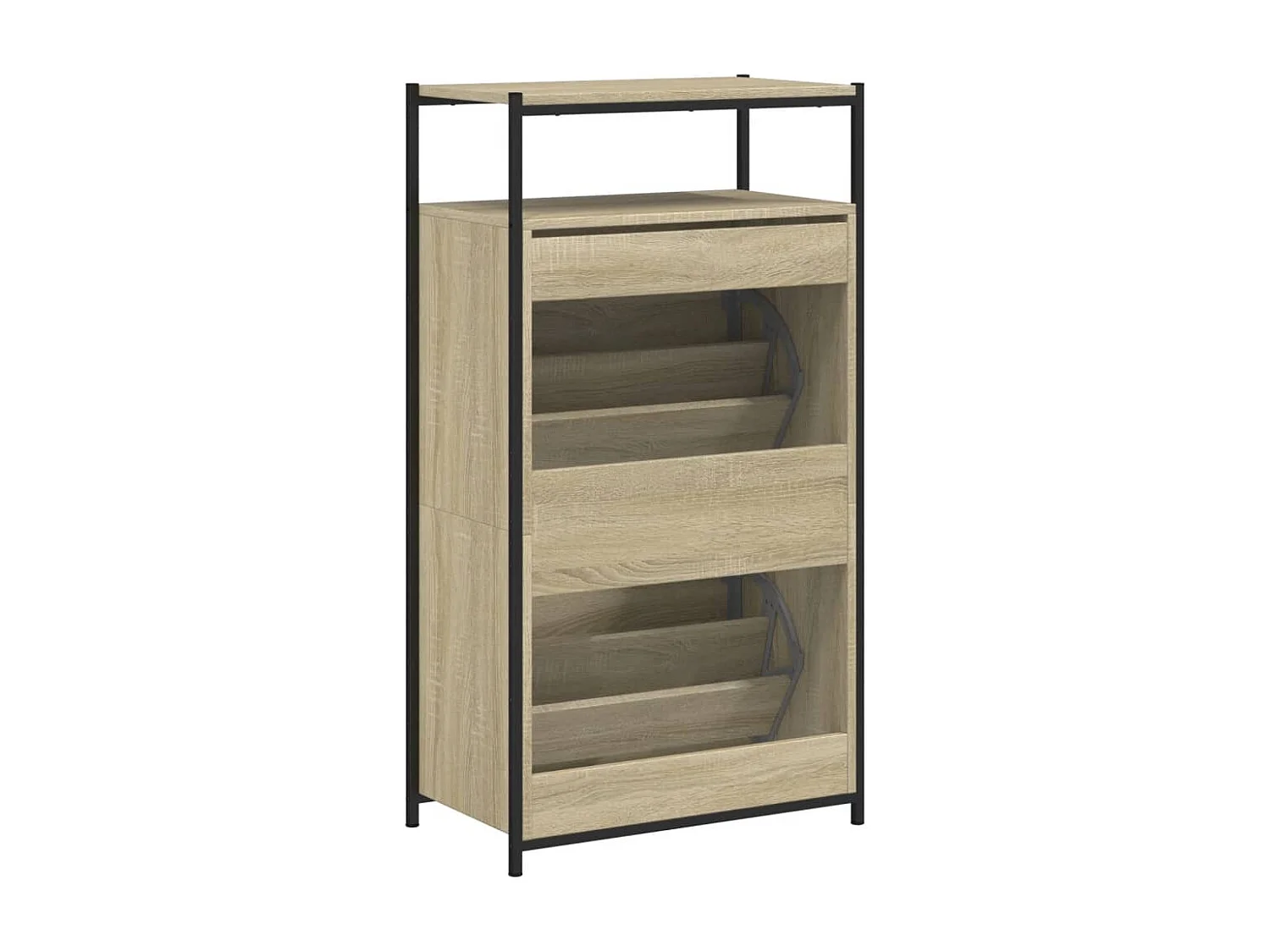 Armoire à chaussures chêne sonoma 60x34x112 bois d'ingénierie