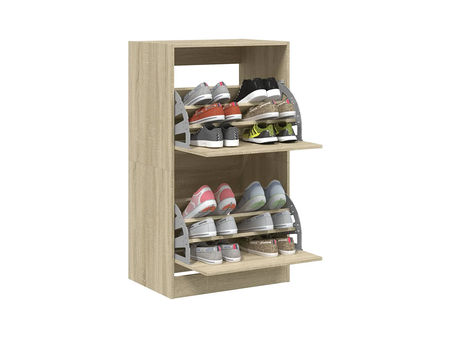 Armoire à chaussures 2 tiroirs rabattables chêne sonoma