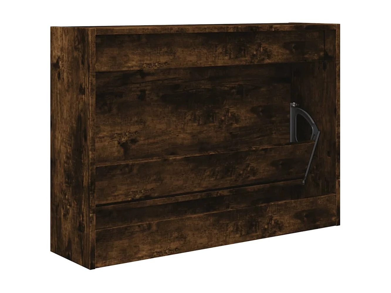 Armoire à chaussures chêne fumé 80x21x57 bois ingénierie