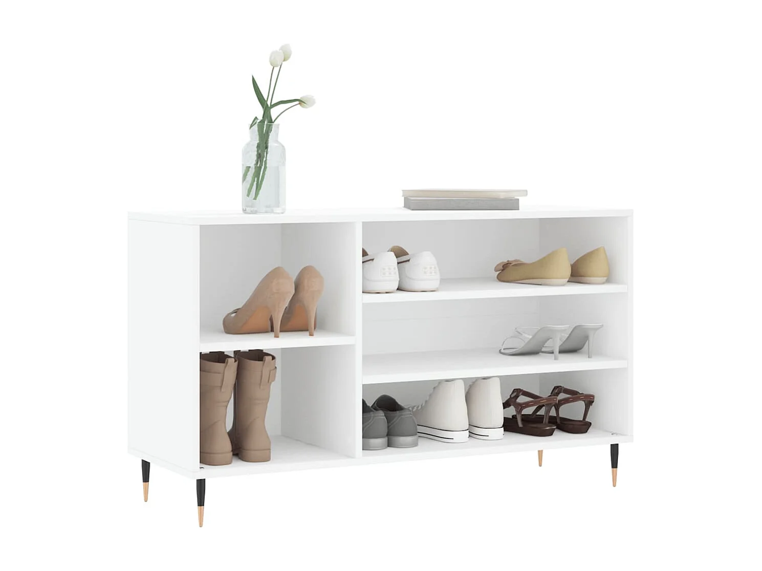 Armoire à chaussures Blanc 102x36x60 Bois d'ingénierie