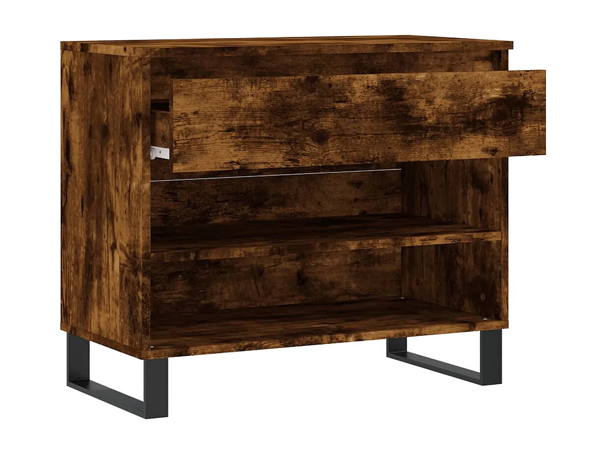 Armoire à chaussures Chêne fumé 70x36x60 Bois d'ingénierie