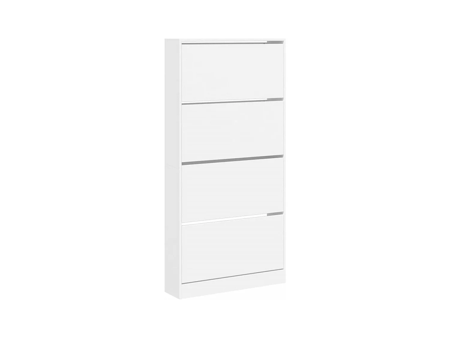 Armoire à chaussures 4 tiroirs rabattables blanc 80x21x163,5