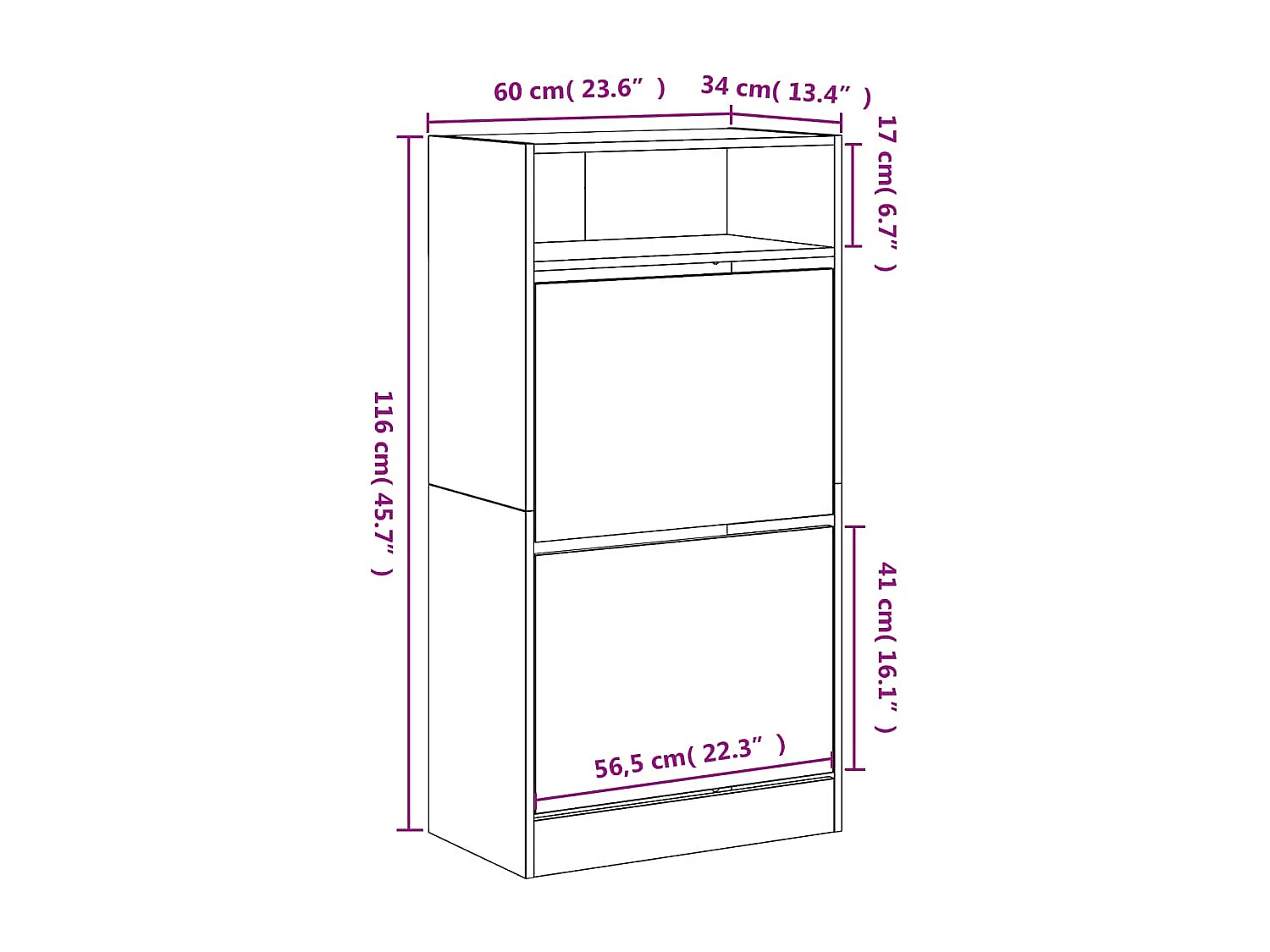 Armoire à chaussures noir 60x34x116 bois d'ingénierie