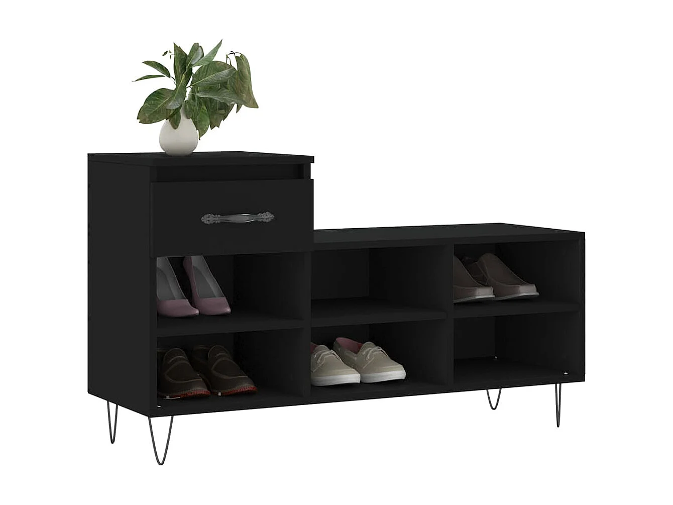 Armoire à chaussures Noir 102x36x60 Bois d'ingénierie