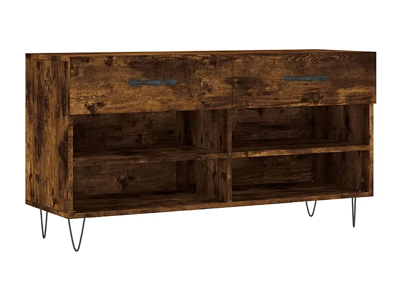 Banc à chaussures chêne fumé 102x35x55 bois d'ingénierie