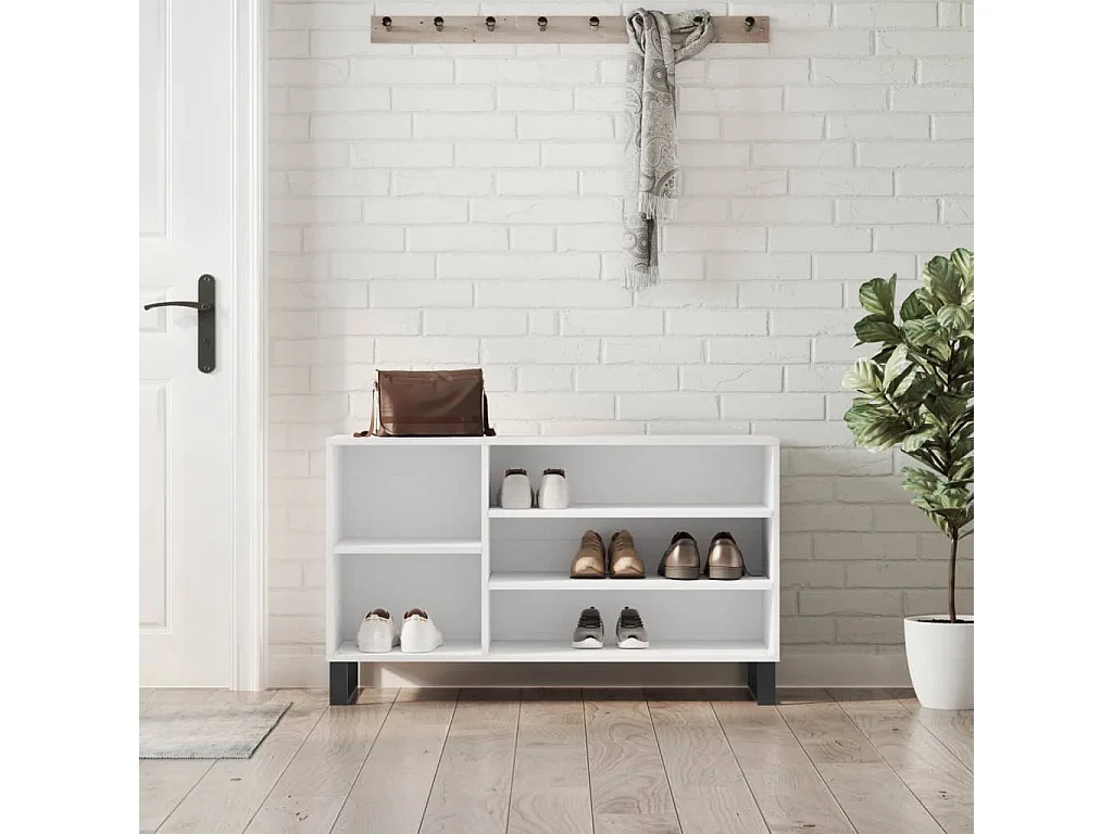 Armoire à chaussures Blanc 102x36x60 Bois d'ingénierie