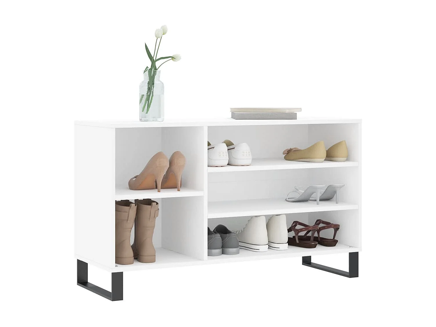 Armoire à chaussures Blanc 102x36x60 Bois d'ingénierie