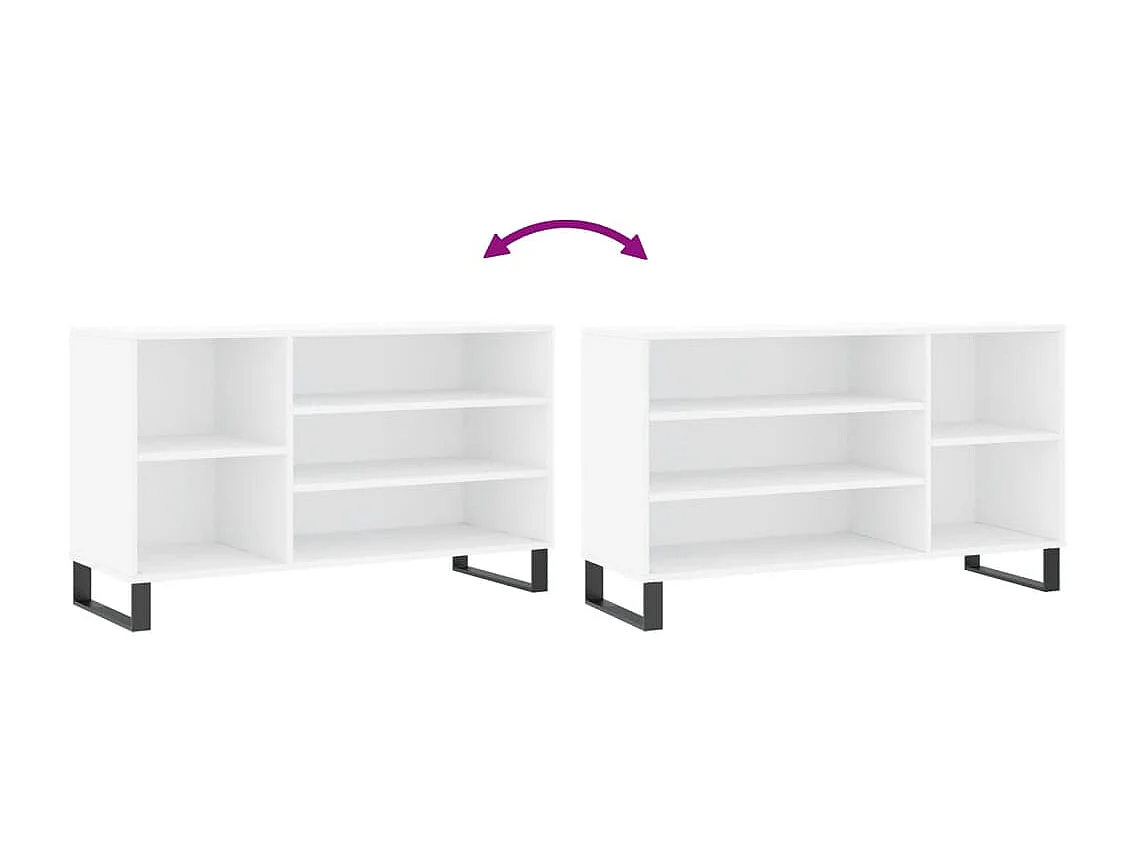 Armoire à chaussures Blanc 102x36x60 Bois d'ingénierie