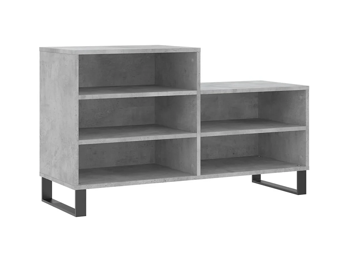 Armoire à chaussures Gris béton 102x36x60 Bois d'ingénierie