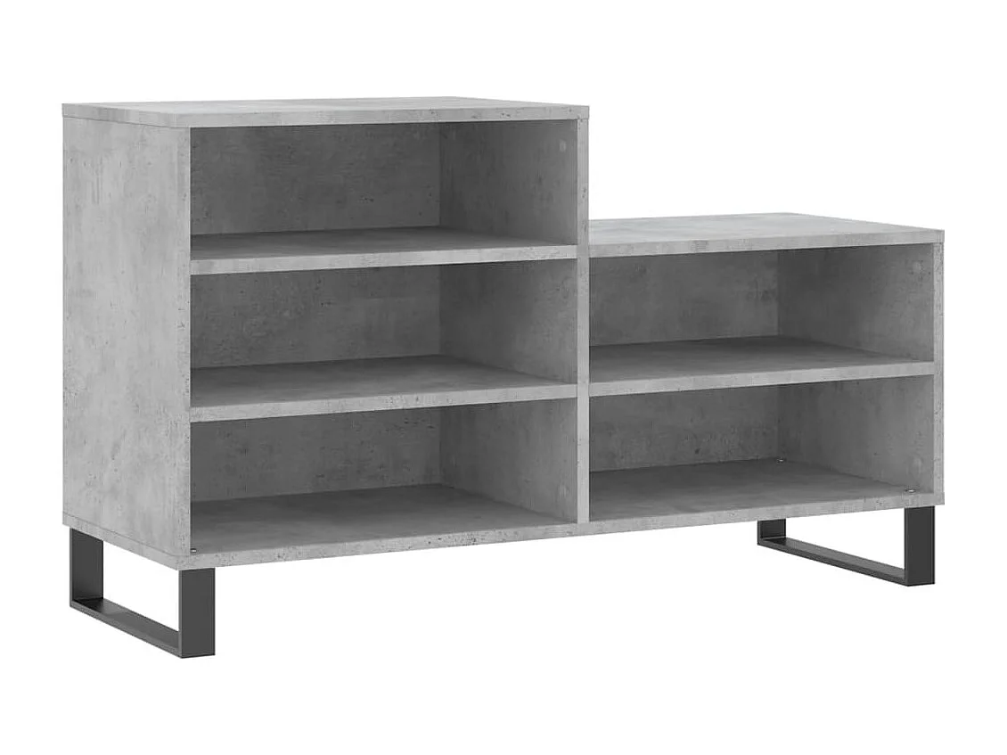 Armoire à chaussures Gris béton 102x36x60 Bois d'ingénierie