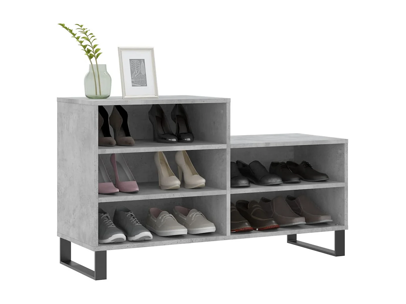 Armoire à chaussures Gris béton 102x36x60 Bois d'ingénierie