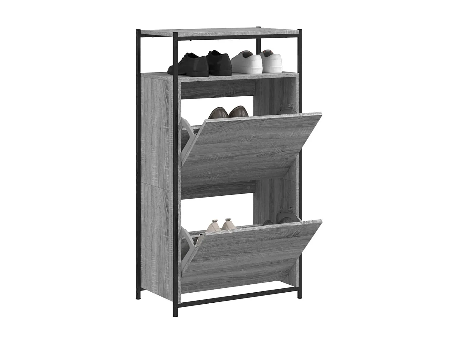 Armoire à chaussures Sonoma gris 60x34x112 Bois d'ingénierie