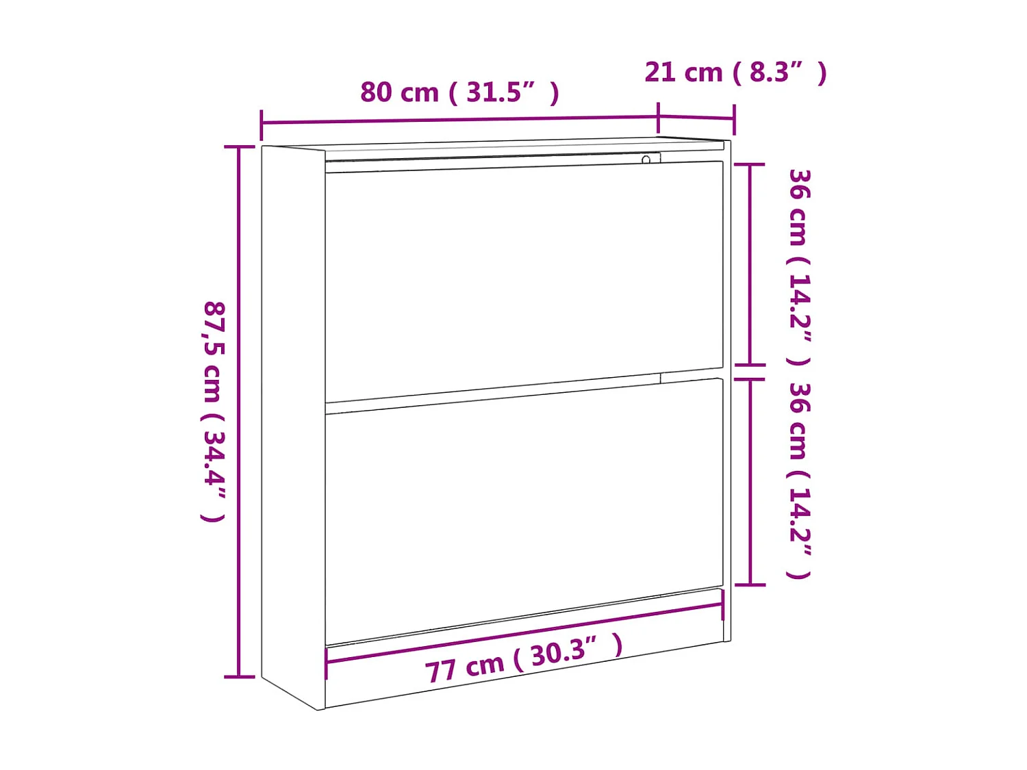 Armoire à chaussures sonoma gris 80x21x87,5 bois d'ingénierie