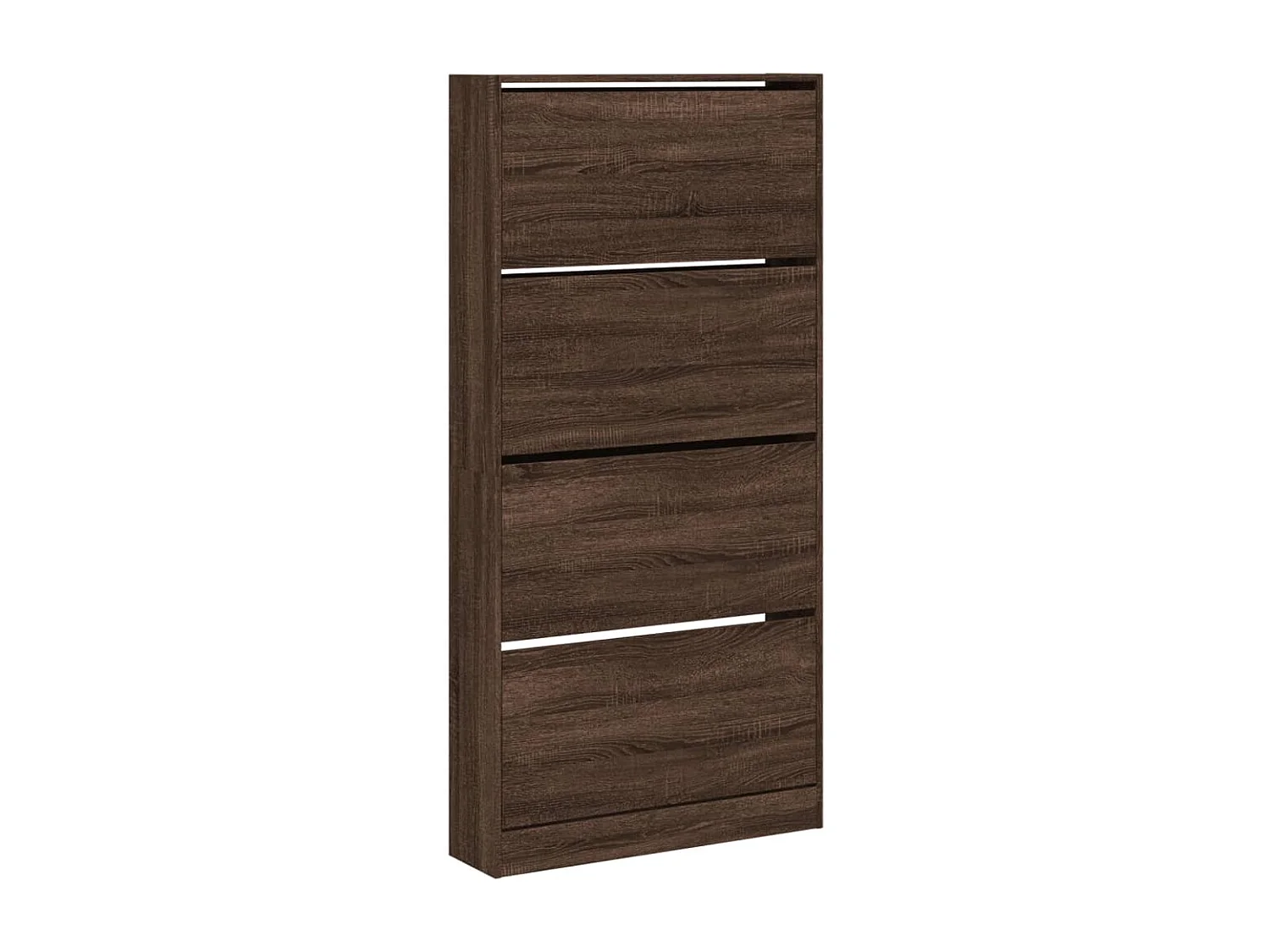 vidaXL Mueble zapatero 4 cajones abatibles marrón roble 80x21x163,5 cm