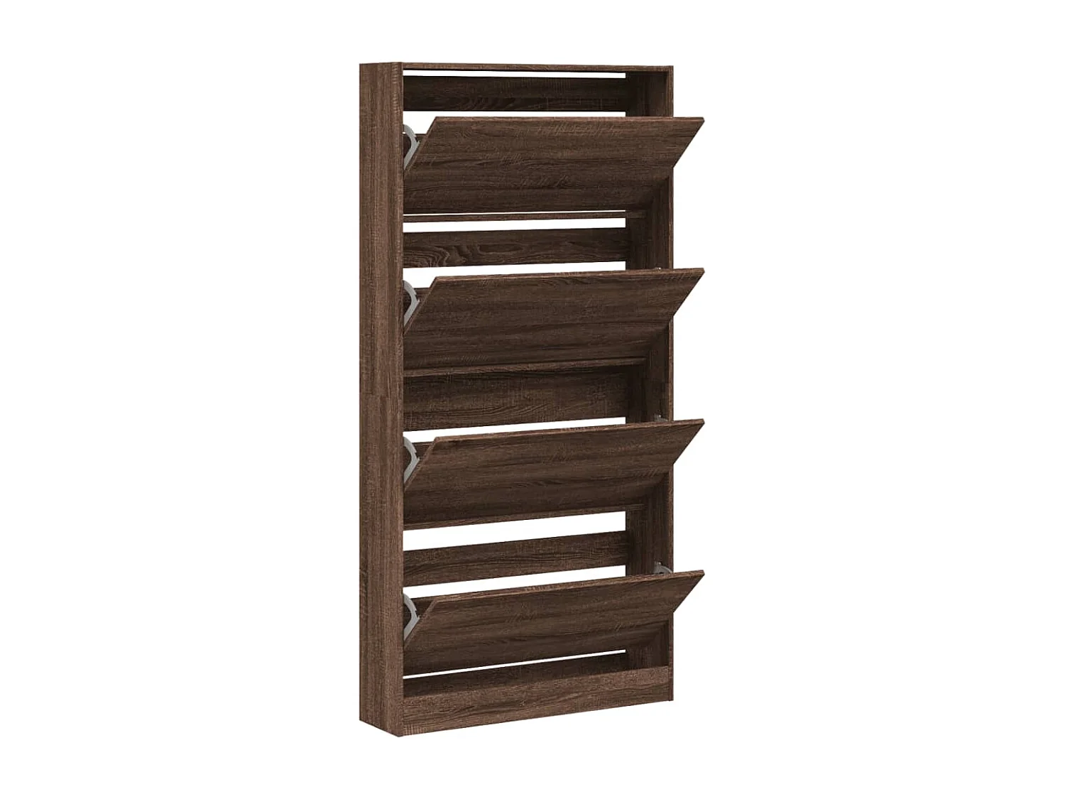 vidaXL Mueble zapatero 4 cajones abatibles marrón roble 80x21x163,5 cm
