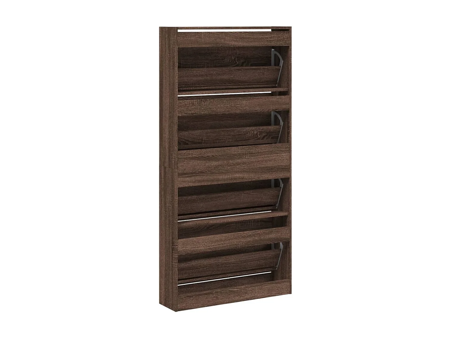 vidaXL Mueble zapatero 4 cajones abatibles marrón roble 80x21x163,5 cm