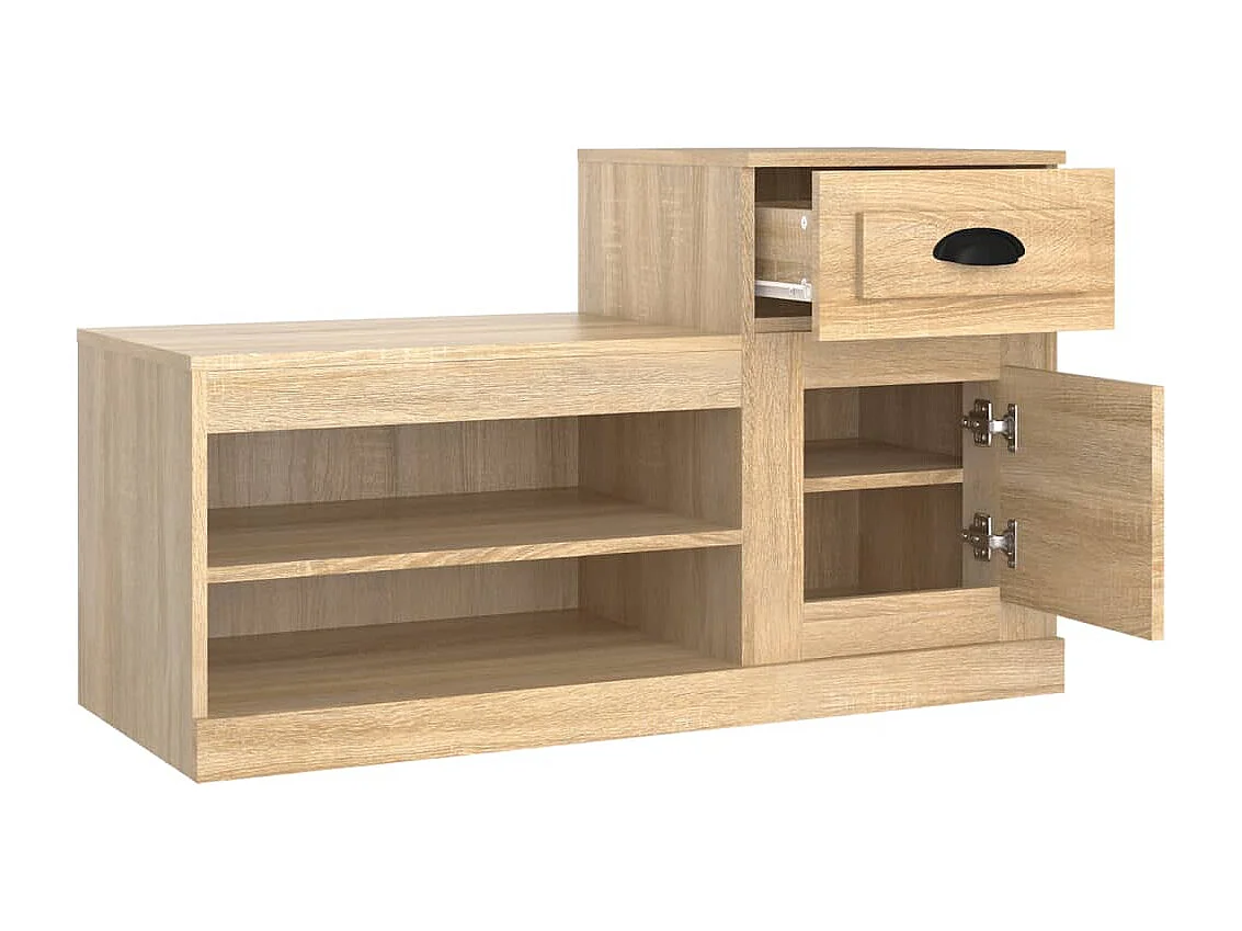 Armoire à chaussures chêne sonoma 100x42x60 bois d'ingénierie