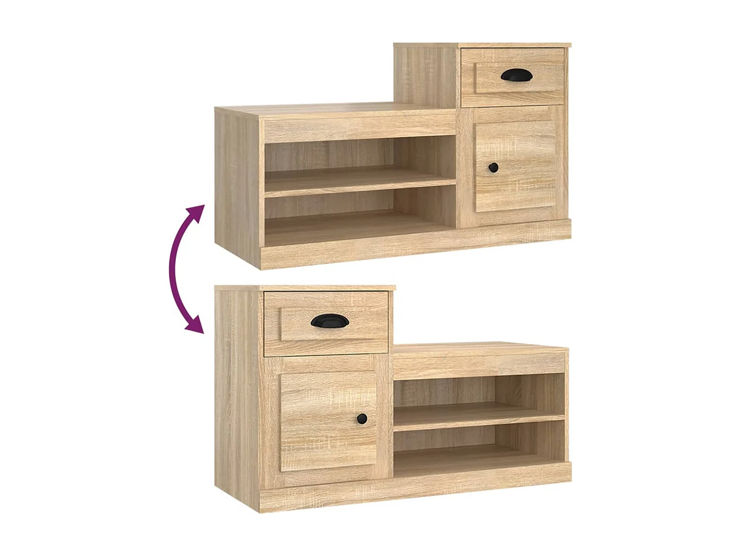 Armoire à chaussures chêne sonoma 100x42x60 bois d'ingénierie