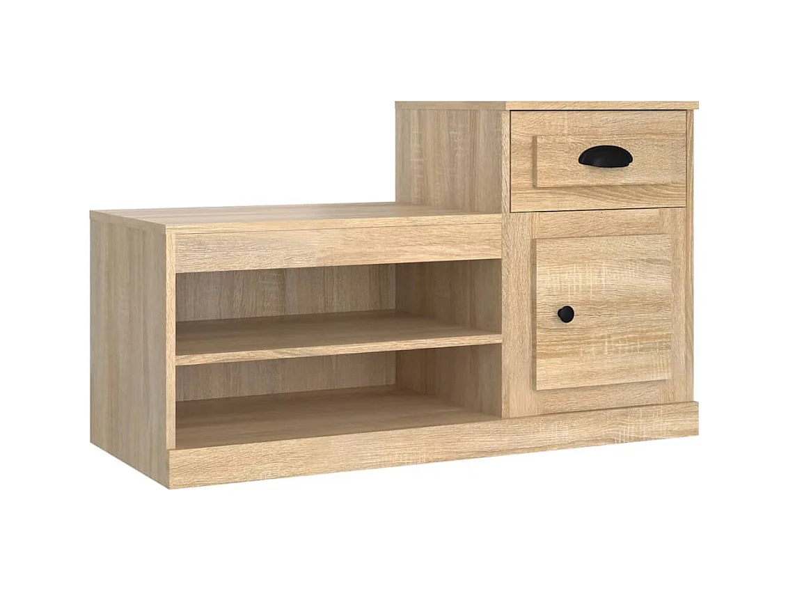 Armoire à chaussures chêne sonoma 100x42x60 bois d'ingénierie