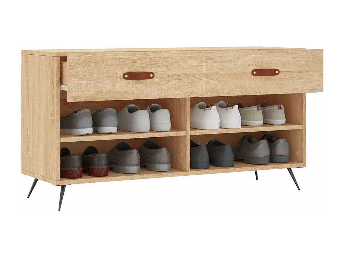 Banc à chaussures chêne sonoma 102x35x55 bois d'ingénierie