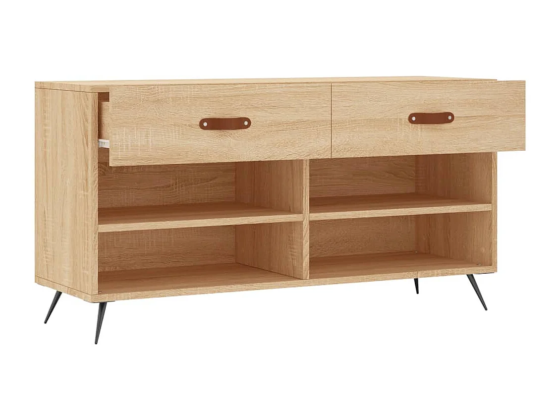 Banc à chaussures chêne sonoma 102x35x55 bois d'ingénierie