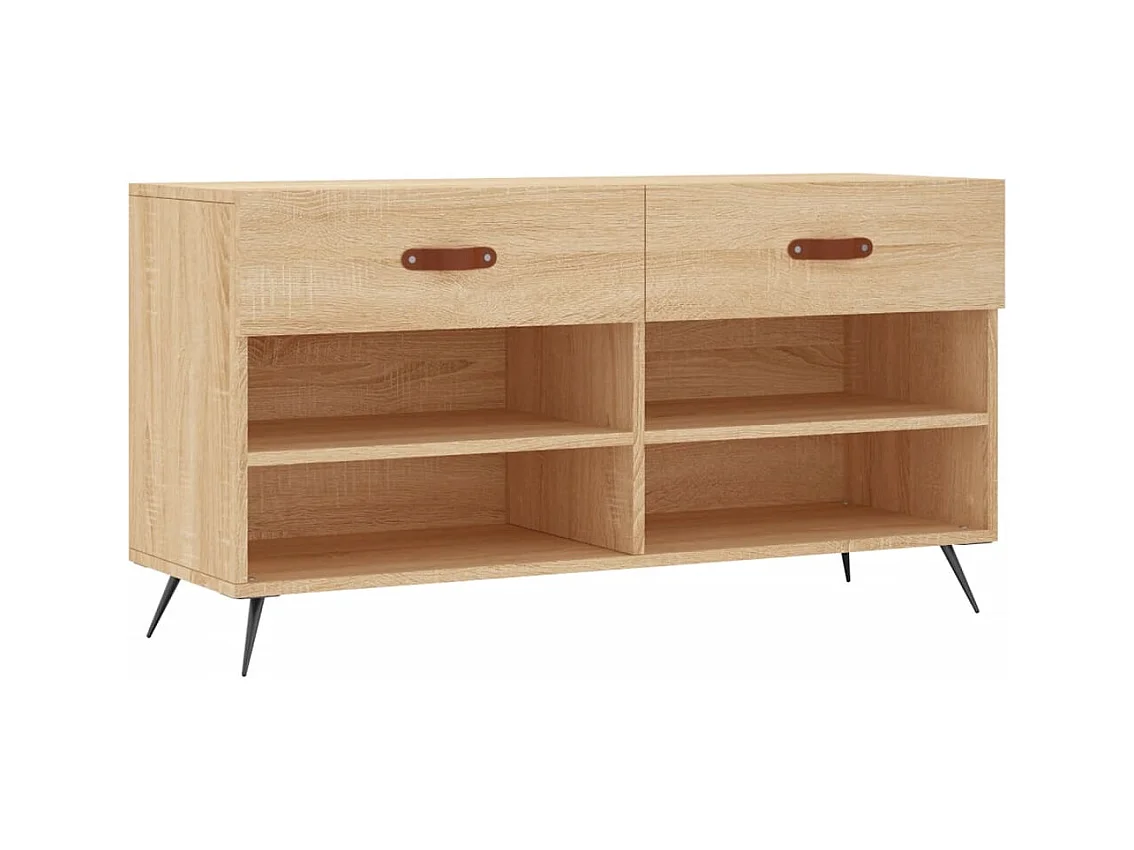 Banc à chaussures chêne sonoma 102x35x55 bois d'ingénierie