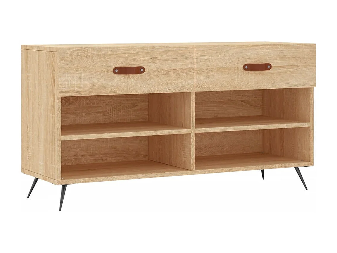 Schoenenbank 102x35x55 cm bewerkt hout sonoma eikenkleurig