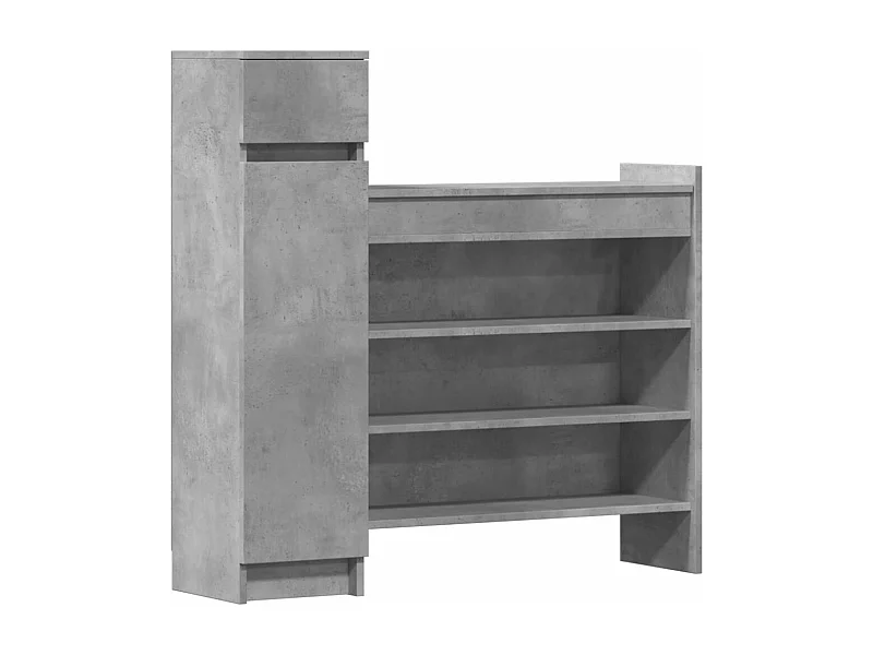 Armoire à chaussures gris béton bois d'ingénierie