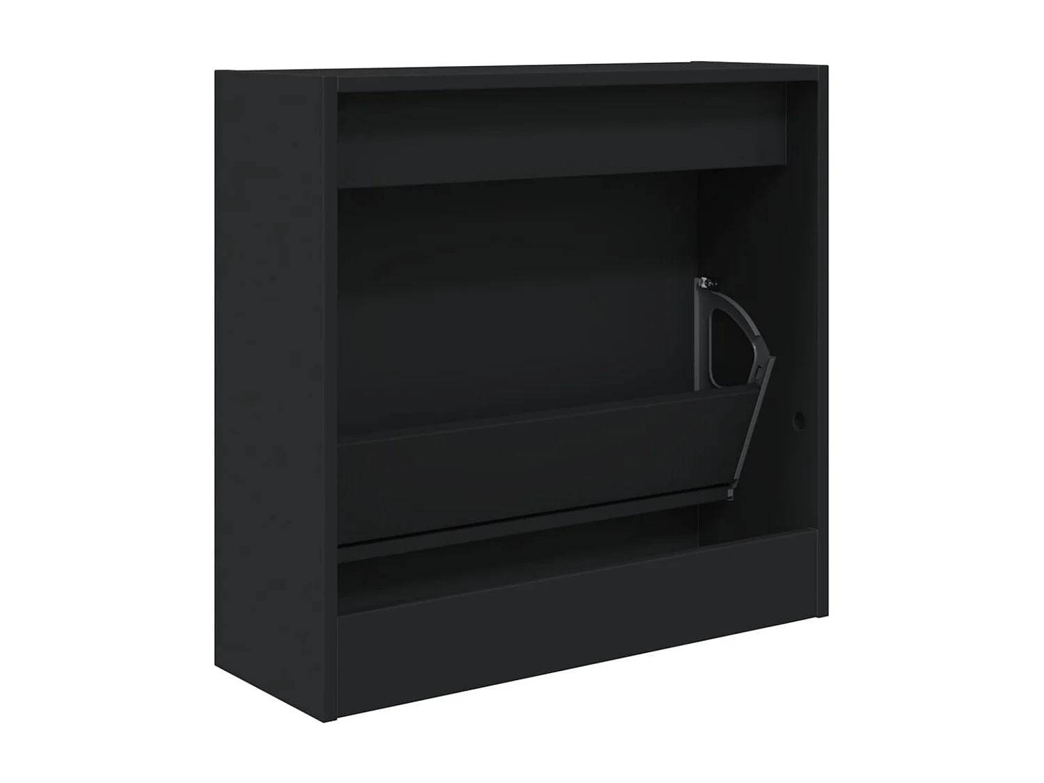 Armoire à chaussures noir 60x21x57 bois d'ingénierie