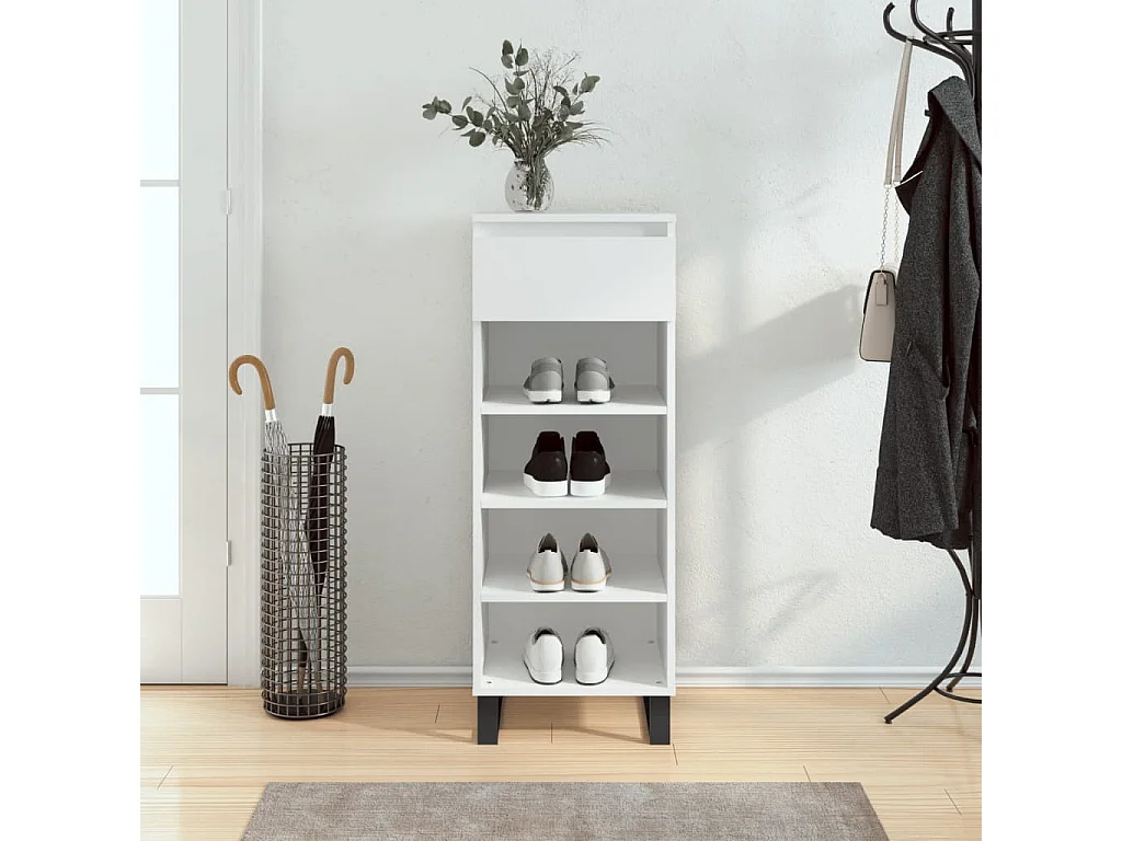 Armoire à chaussures Blanc 40x36x105 Bois d'ingénierie