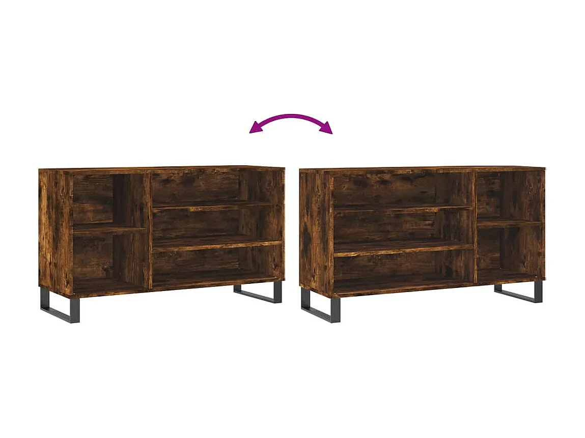 Armoire à chaussures Chêne fumé 102x36x60 Bois d'ingénierie