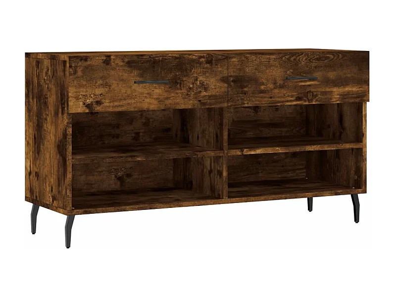 Banc à chaussures chêne fumé 102x35x55 bois d'ingénierie