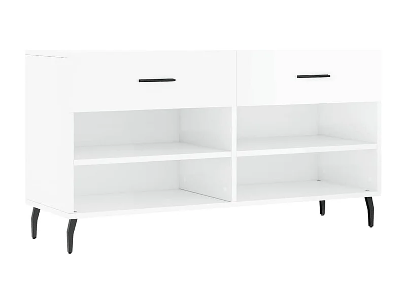 Banc à chaussures blanc brillant 102x35x55 bois d'ingénierie