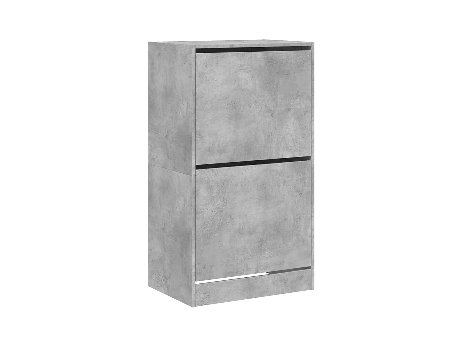 Armoire à chaussures 2 tiroirs rabattables gris béton