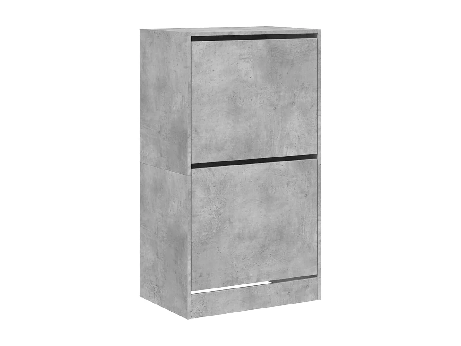 Armoire à chaussures 2 tiroirs rabattables gris béton