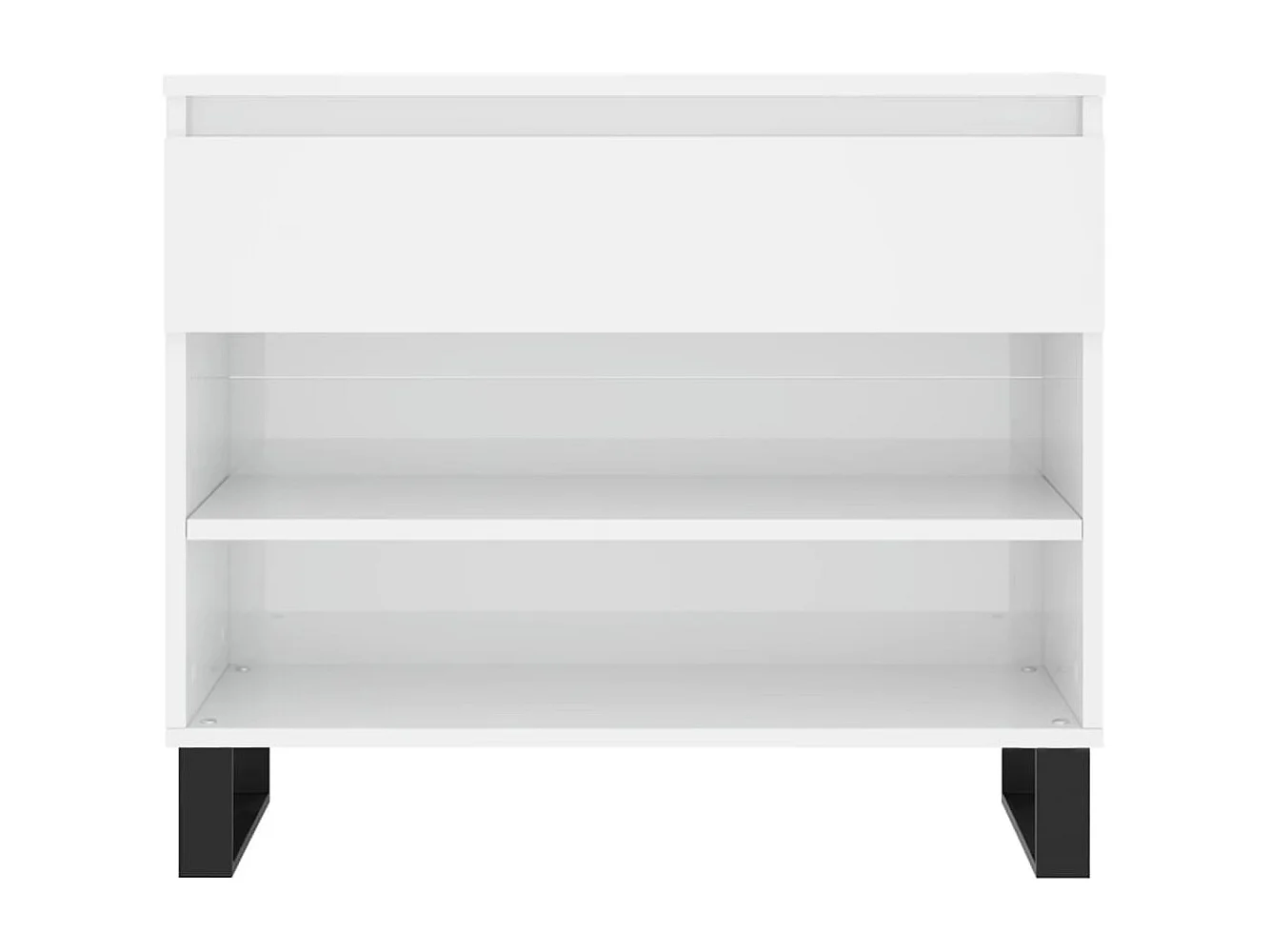 Armoire à chaussure Blanc brillant 70x36x60 Bois ingénierie