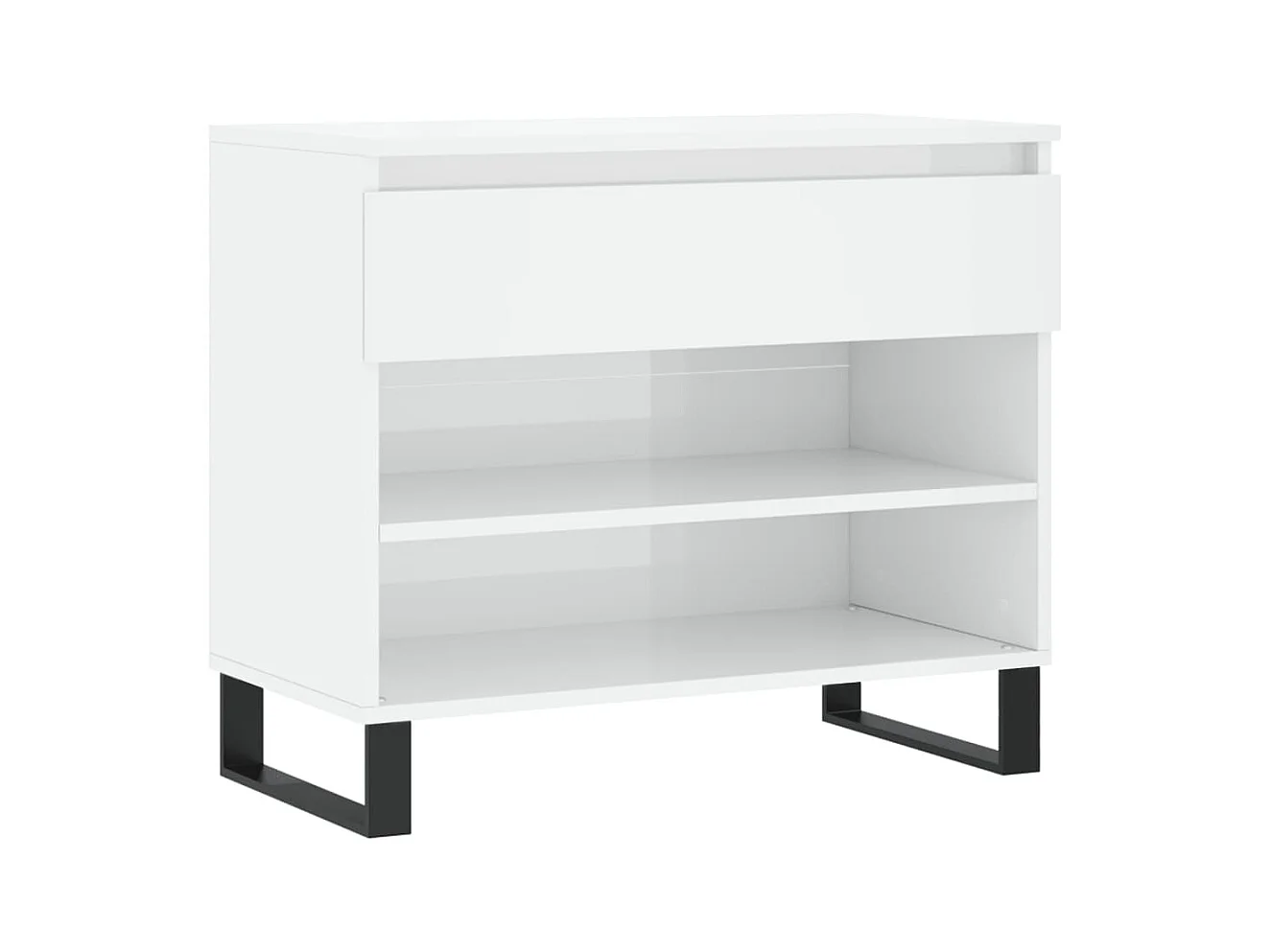 Armoire à chaussure Blanc brillant 70x36x60 Bois ingénierie