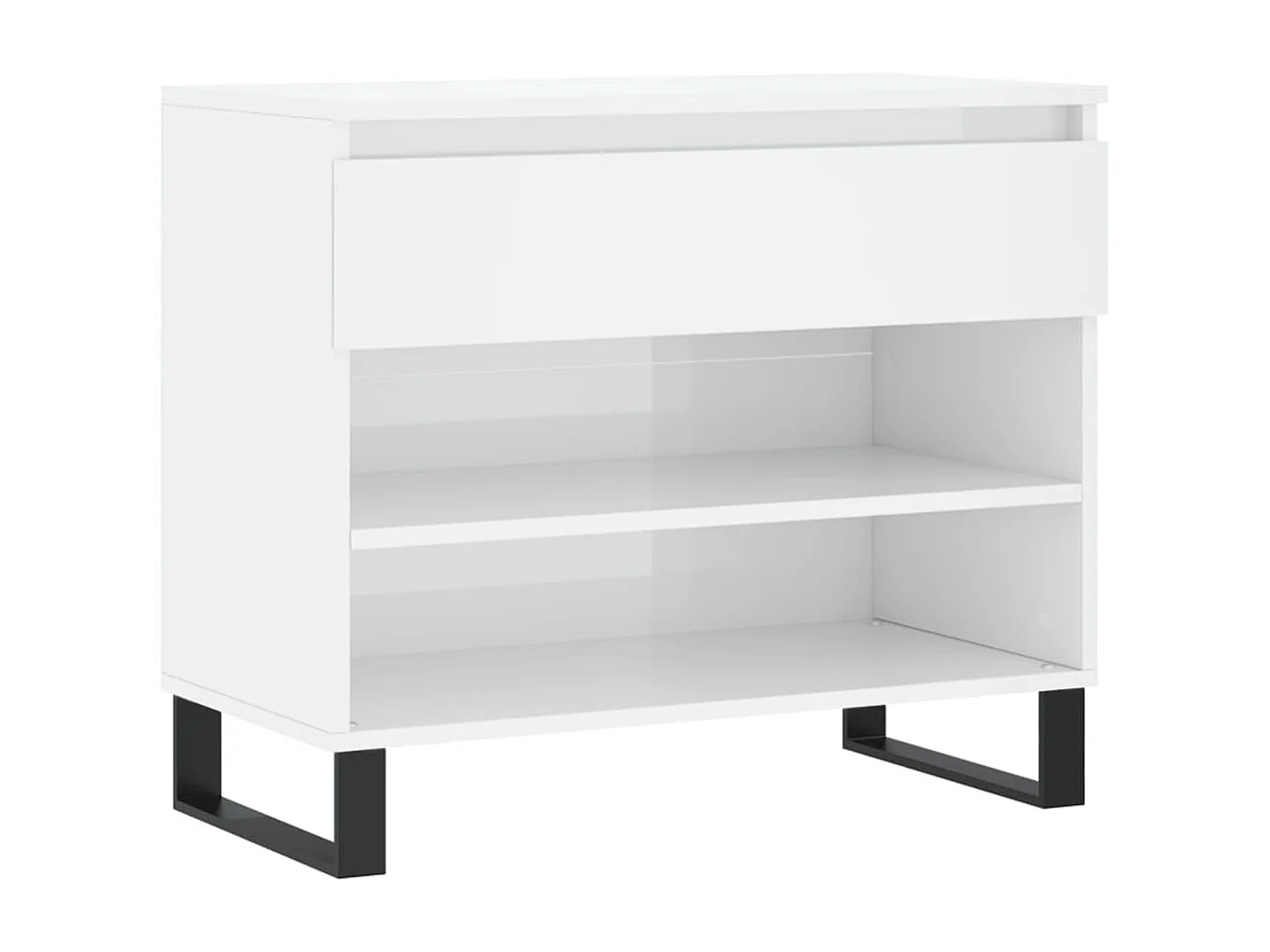 Armoire à chaussure Blanc brillant 70x36x60 Bois ingénierie